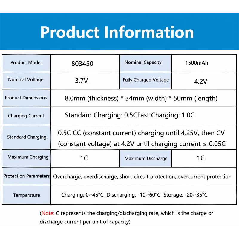 803450 3.7V 1500mAh Bateria re - Electronics And Gadgets Ce avaliação e preço