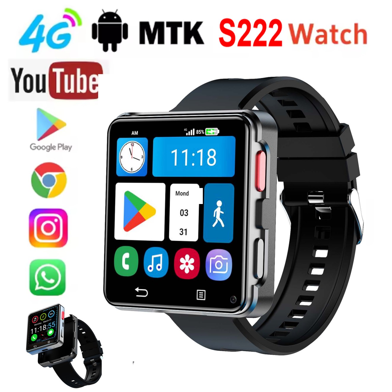 Relógio Inteligente S222 4G co - Smart Watch avaliação e preço
